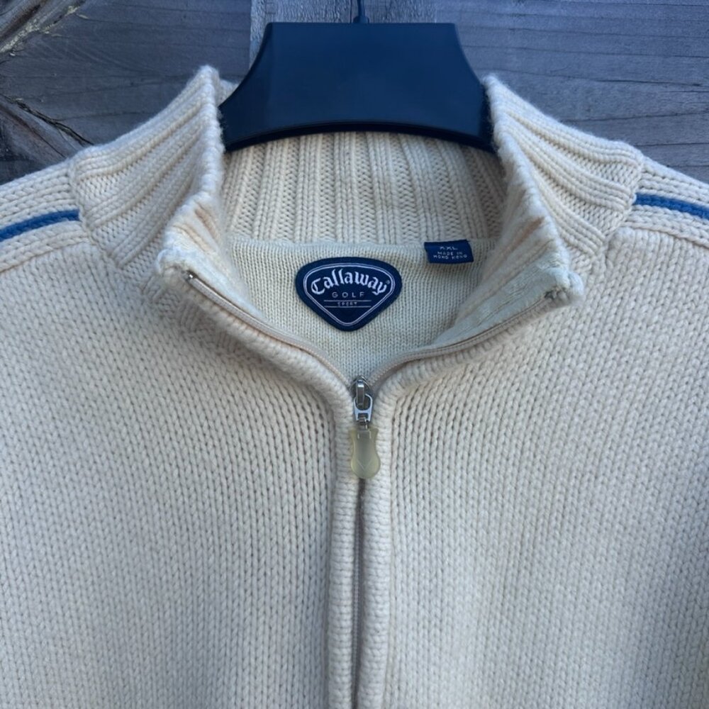 RARE Callaway Golf Sport Quarter Zip Knit Chunky Sweater - XXL - Picture 2 of 11